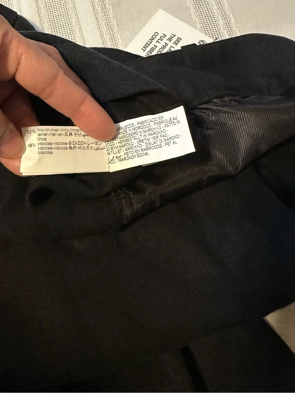 Zara Wide-Leg Linen Blend Trouser’s Black Size S NWOT